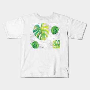 Tropical lush marble Kids T-Shirt